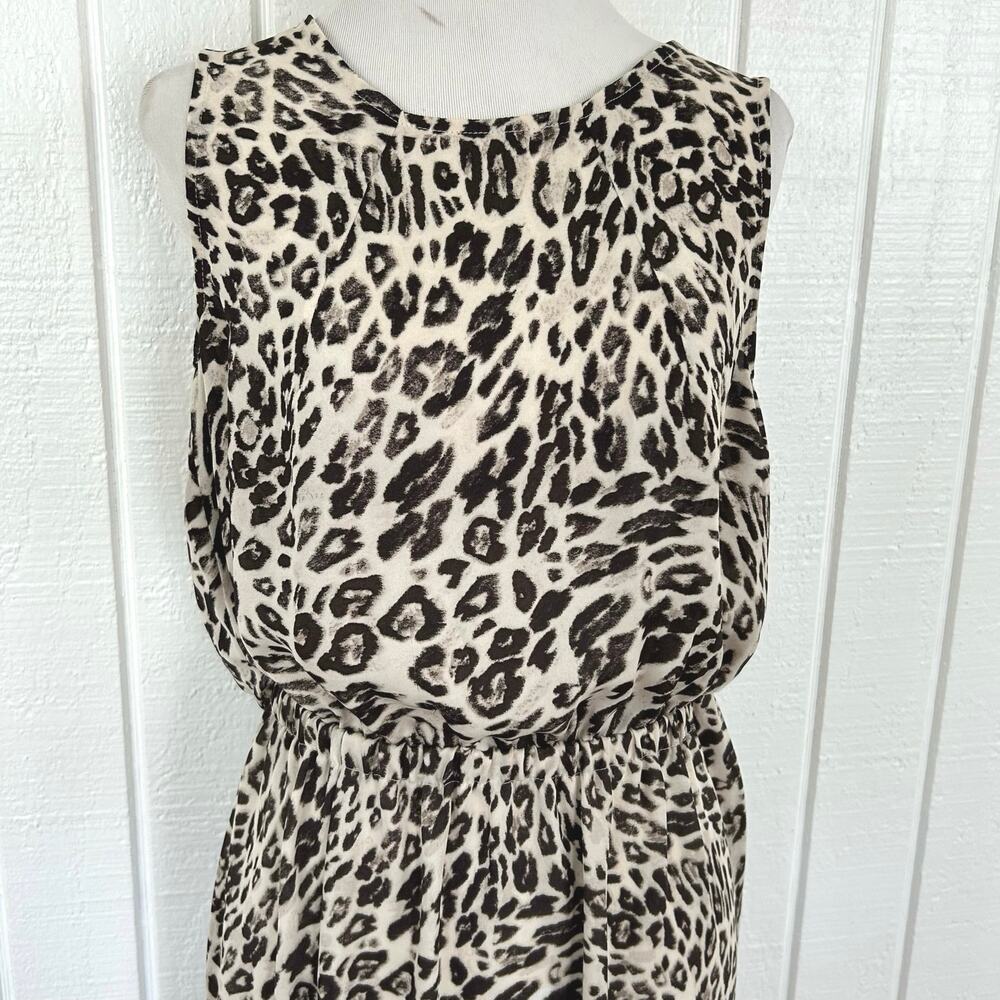 H&M Women Animal Print Sleeveless Colorblock Maxi Dress Summer Brown Size 10 - Picture 4 of 9